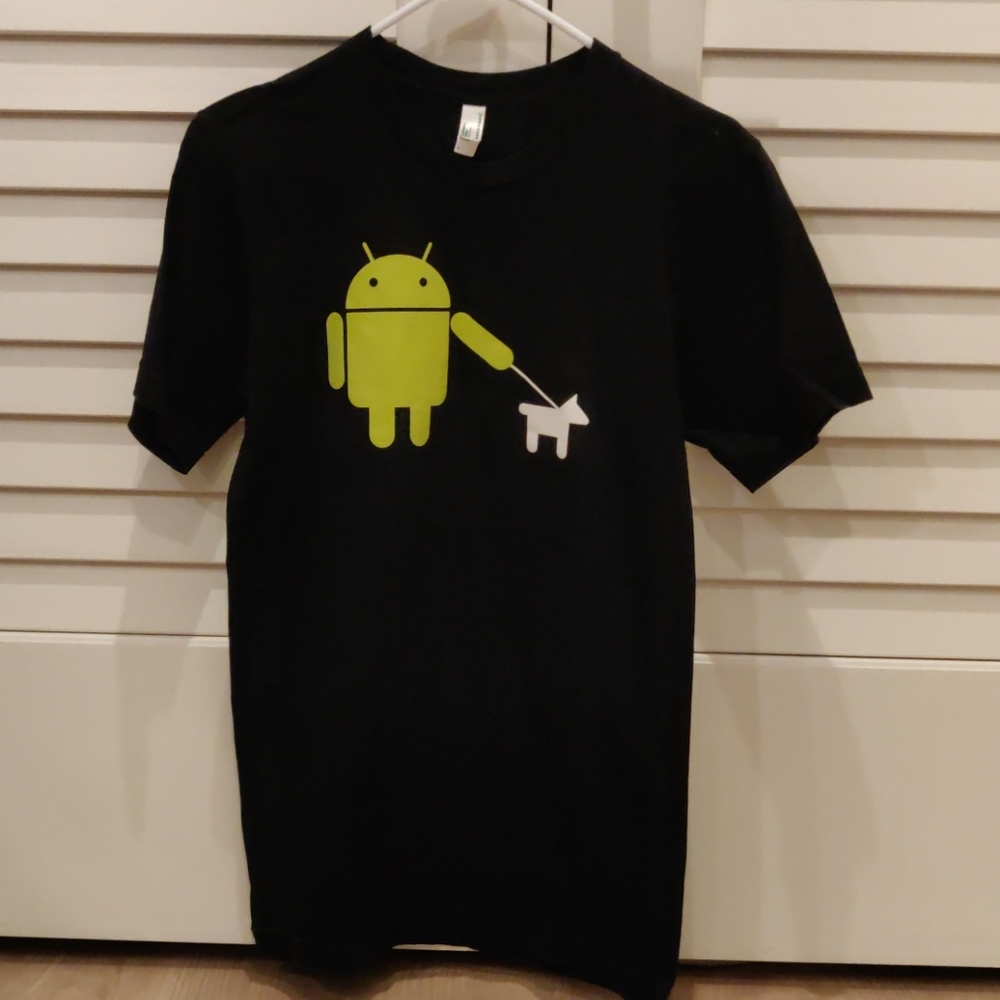 Google Android Walking Dog Unisex Size Small Tee